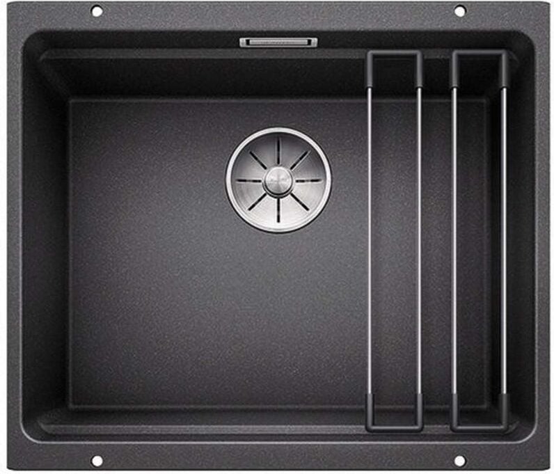 Etagon 500 - Silgranitspüle, 53x46 cm, mit Schienen, Schwarz 525887 - Blanco