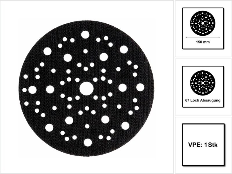 Tellerschutz - ø 150 mm - 67 Löcher - 1 Stück Mirka 8295612111
