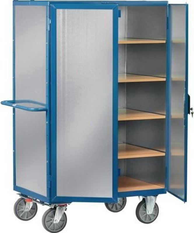 Fetra Kastenwagen 750 kg tragkraft, Stahlblech verzinkt, Treibriegelverschluss 1200x780