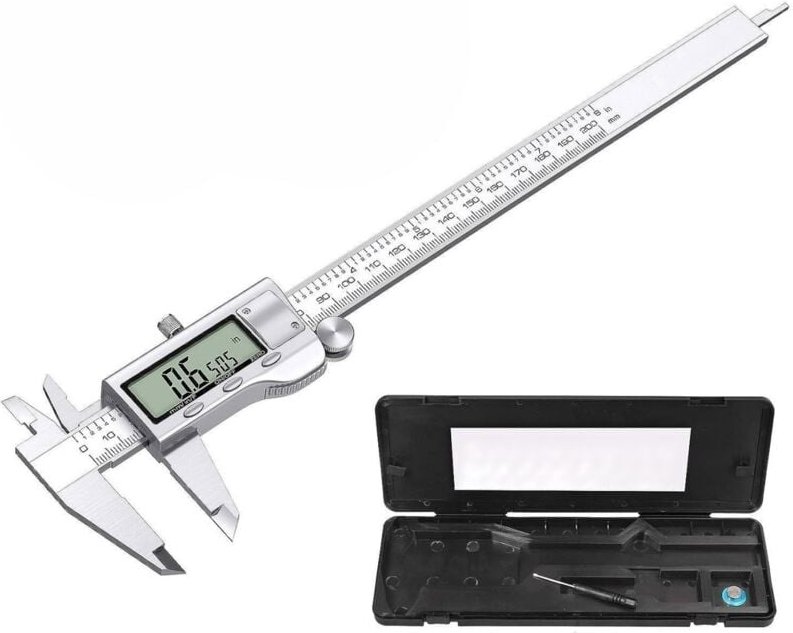 Thumbnail - 200 mm Digitaler Messschieber aus Edelstahl mit /Zoll/mm mit großem LCD-Display Messschieber Nonius Durchmessermessung, ...