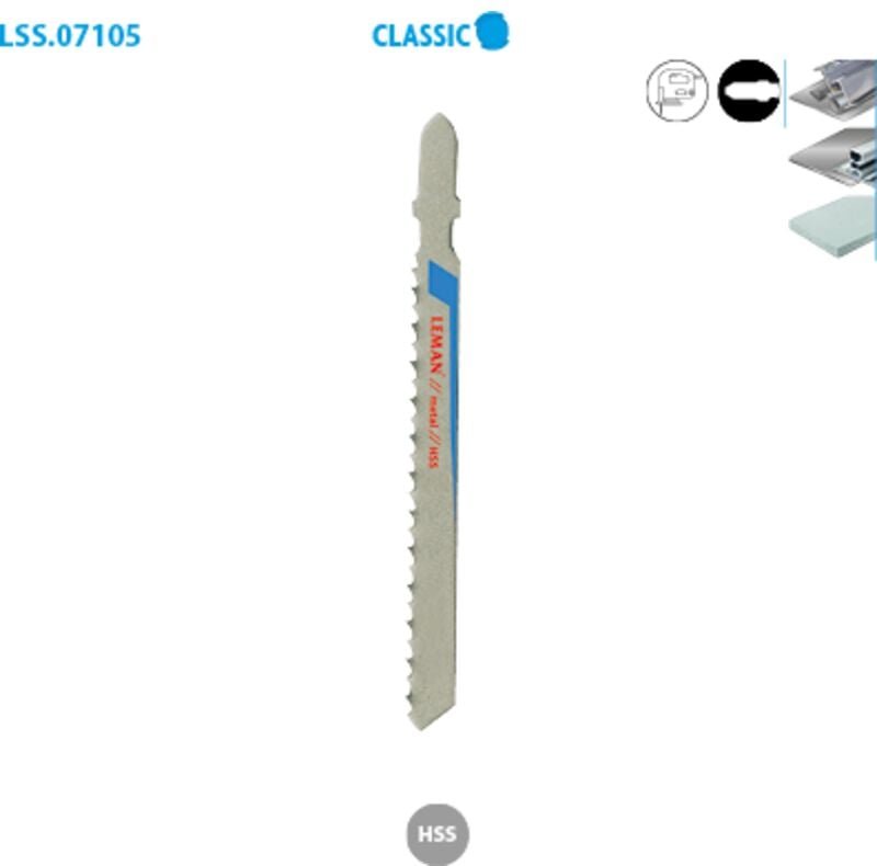 Metallsägeblatt für Stichsäge, paralleles, schnelles Schneiden, Classic, Packung mit 5