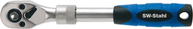 SW-Stahl 05716L Umschaltknarre 1/4 Zoll I Teleskopratsche I feinverzahnt mit 72 Zähnen I Drehgriffantrieb I Chrom-Vanadi...