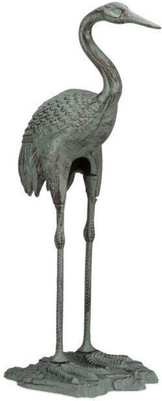 Decorative cast iron crane statue
