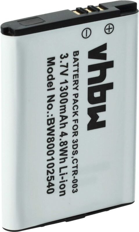 vhbw Akku kompatibel mit Nintendo Wii U Pro Controller Kontroller Ersatz für CTR-003, C/CTR-A-AB - (Li-Ion, 1300mAh, 3.7...