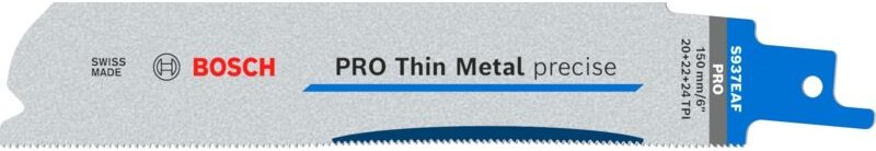 Pro Thin Metal precise S937EAF Säbelsägeblatt, 1,1 x 25 x 150 mm, 5 Stück - Bosch