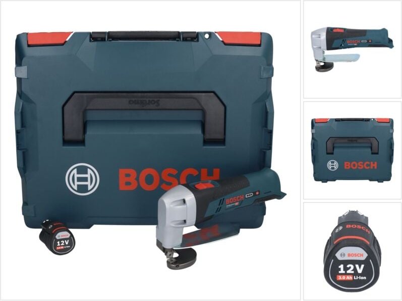 Bosch GSC 12V-13 Professional Akku Blechschere 12 V + 1x Akku 3,0 Ah + L-Boxx - ohne Ladegerät