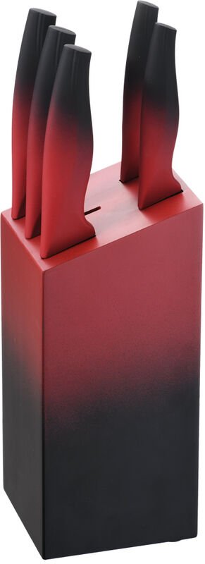 6-teiliges Edelstahl Messer-Set mit Messerblock aus Holz Kochmesser Brotmesser Fleischmesser Universalmesser Schälmesser...