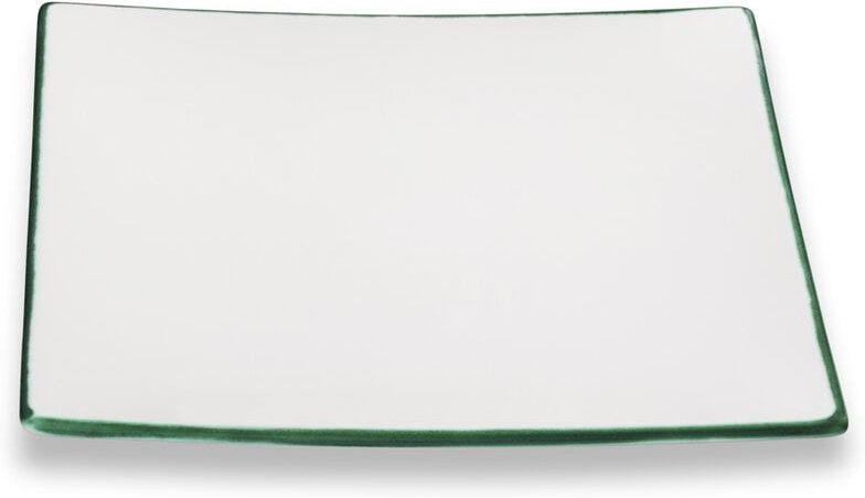 Gmundner Keramik - Grüner Rand, Speiseteller Trend (26x26cm)