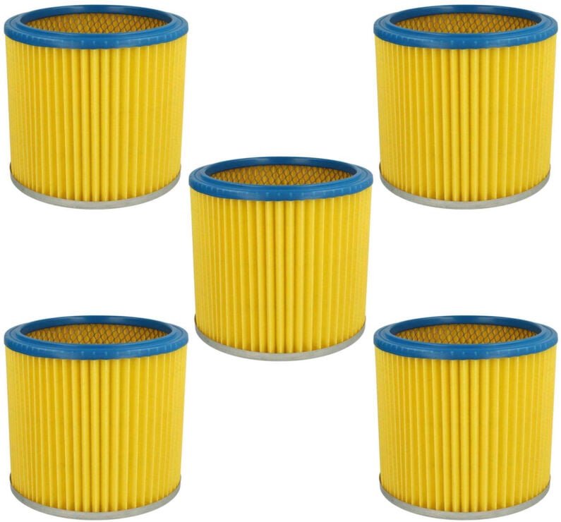 Thumbnail - 5x Faltenfilter kompatibel mit Aqua Vac boxter 15 p, 30 s, 20 s, 15 s Staubsauger - Patronenfilter, Blau Gelb - Vhbw