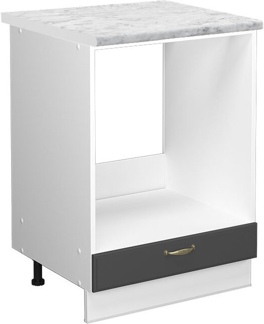 Vicco - Herdumbauschrank Fame-Line, Anthrazit-Gold, 60 cm , ap Marmor