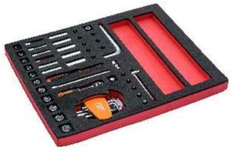 Bahco Fit&Go 2/3 Einlage mit 1/4-Steckschlüssel-Einsätzen, birnenförmigen Knarren - 44-tlg.