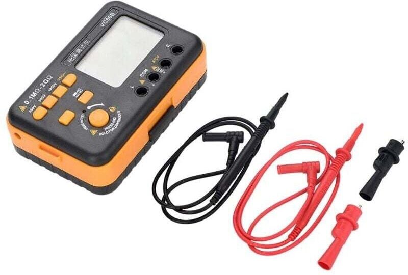 VC60B MegOhmmeter, Digitalmultimeter Isolationswiderstand Multitester Megohmmeter mit hintergrundbeleuchtetem LCD 250/50...
