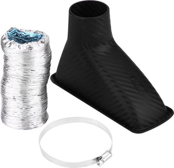 Zoternen - Universal Auto Modifizierte Frontstoßstange Lufteinlass Turbo Turbine Einlassrohr Trichter Kit Quadratisch