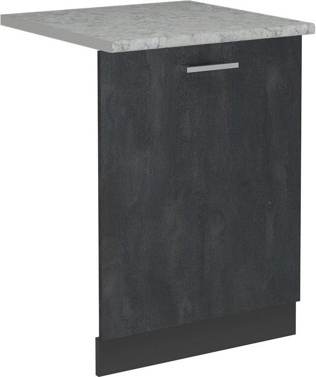 Vicco - Geschirrspülblende R-Line, Schwarz Beton, 60 cm , ap Marmor