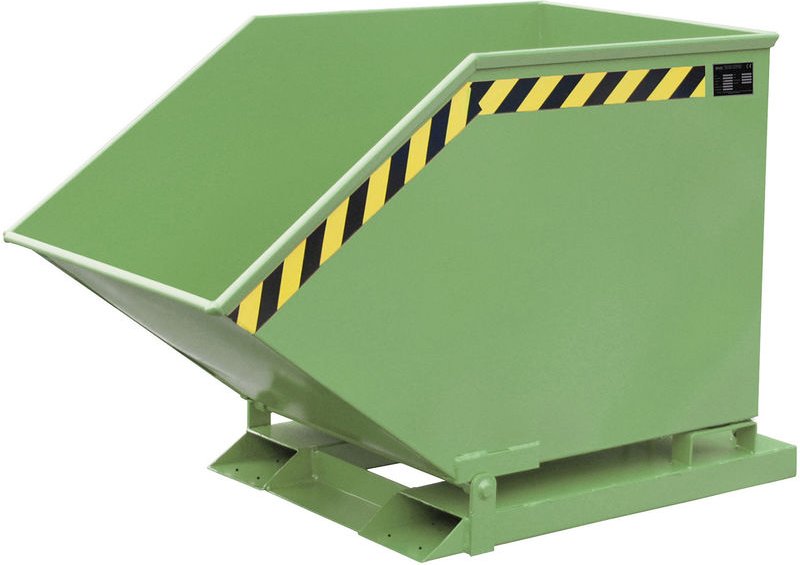 Bauer Späne-Kippmulde SKK 600, lackiert, Resedagrün