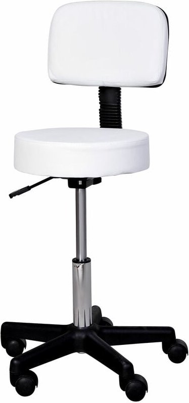 Thumbnail - HOMCOM Rollhocker höhenverstellbar mit Rückenlehne Drehhocker 72-84 cm Arbeitshocker 360° drehbar Bürohocker für Büro Sa...