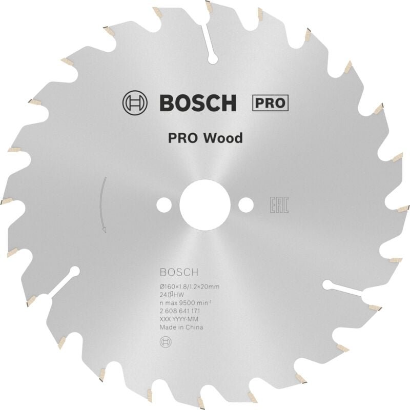 Bosch PRO Wood Kreissägeblatt, 160 x 1,8 x 20 mm, T24