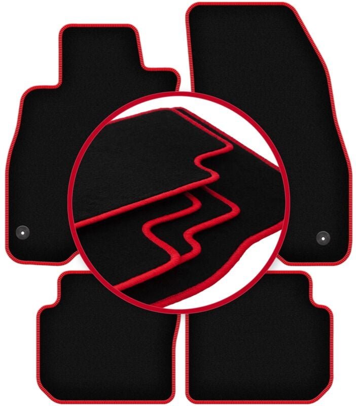 CARLUX-RED Autofußmatten für: Fiat Punto 12' Fließheck (2012-2018)