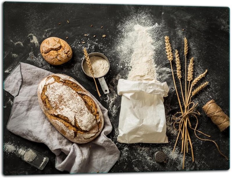 Glasschild Schneidebrett 52x40 Brot