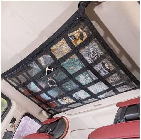 Autodach-Aufbewahrungsnetz, Auto-Organizer-Tasche, universelle Netztasche für Autodach-Innenraum, elastisches Netz, für ...