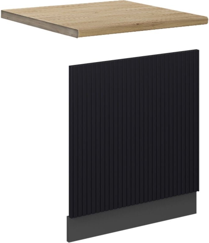 Vicco - Frontblende Fame-Line, Schwarz gestreift, 60 cm , ap Eiche