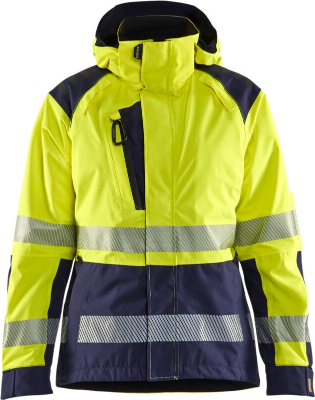 Thumbnail - Hochsichtbare Damen-Hardshell-Arbeitsjacke 4436 - Gelb/Navy S