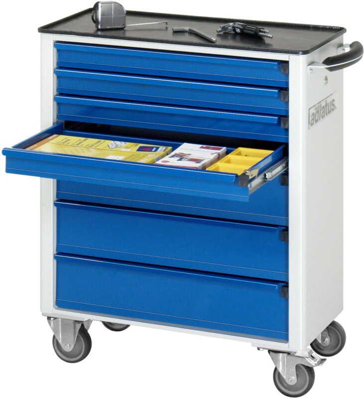 Werkzeugwagen mit 7 Schubladen Metall BxTxH 700x350x860mm - RAU