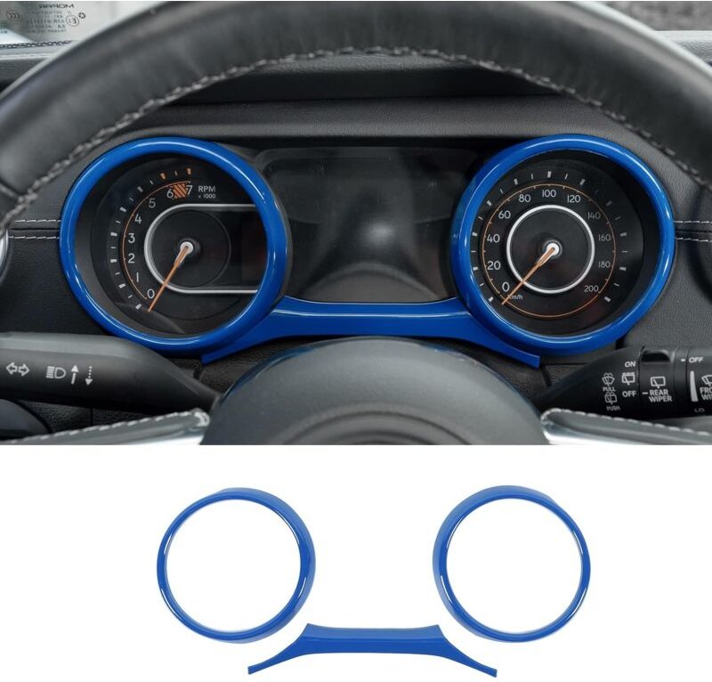 Linghhang - 2-teilige Armaturenbrettabdeckungen, Armaturenbrettverkleidung, blaue ABS-Instrumententafelblenden für Jeep ...