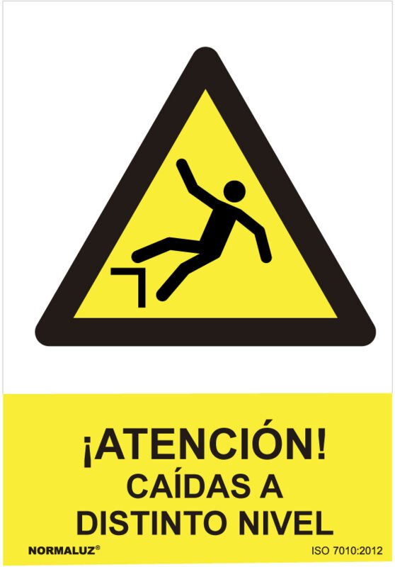 Normaluz - Gefahrenschild 'Achtung Stürze auf verschiedenen Ebenen' (pvc 0,7mm), 30x40cm E3/08914