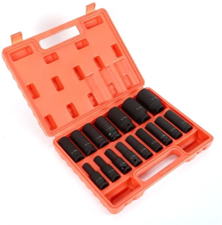 Steckschlüssel Satz 16-tlg Sechskant Lang Nüsse 1/2 Zoll Stecknüsse Steck Nuß 10-32mm