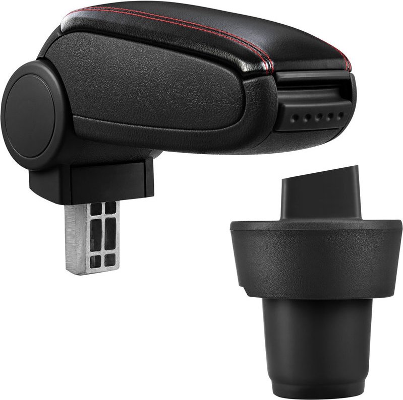 Mittelarmlehne Seat Mii mit Staufach Kunstleder Schwarz mit roten Nähten pro.tec