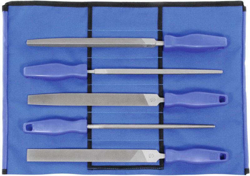 Dick - Vielzweck-Feilensatz 5-teilig in Rolltasche Hieb 2, Länge ohne Angel: 200 mm 5 Stk