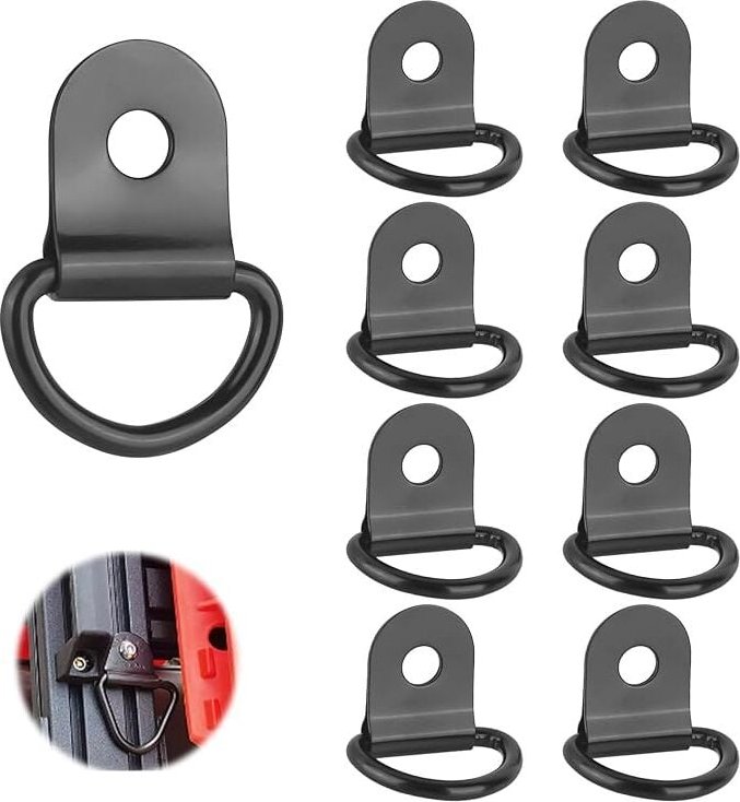 Thumbnail - Lntyq - 8 Stück D-Ring Zurrösen - Eisen - Für Anhänger - Maximale Belastung: 30 kg pro Ring - Für Anhänger, lkw