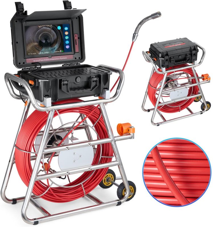 Kanalkamera,328 ft/100 m,selbstnivellierende Abflusskamera mit 10,1-Zoll-Touchscreen,512-Hz-Sender und Entfernungszähler...