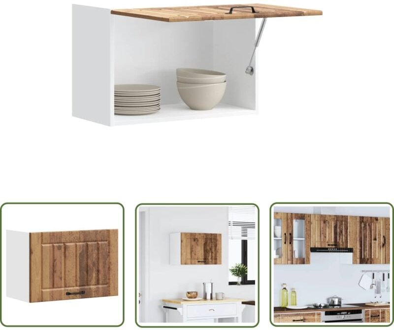 The Living Store - vidaXL Küchen-Hängeschrank Lucca Altholz-Optik Holzwerkstoff