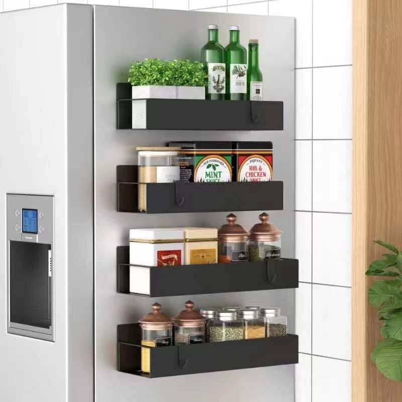 Thumbnail - Gewürzregal, 4er-Set, magnetische Gewürzregale für den Kühlschrank, Lagerregale für die Organisation und Aufbewahrung in...