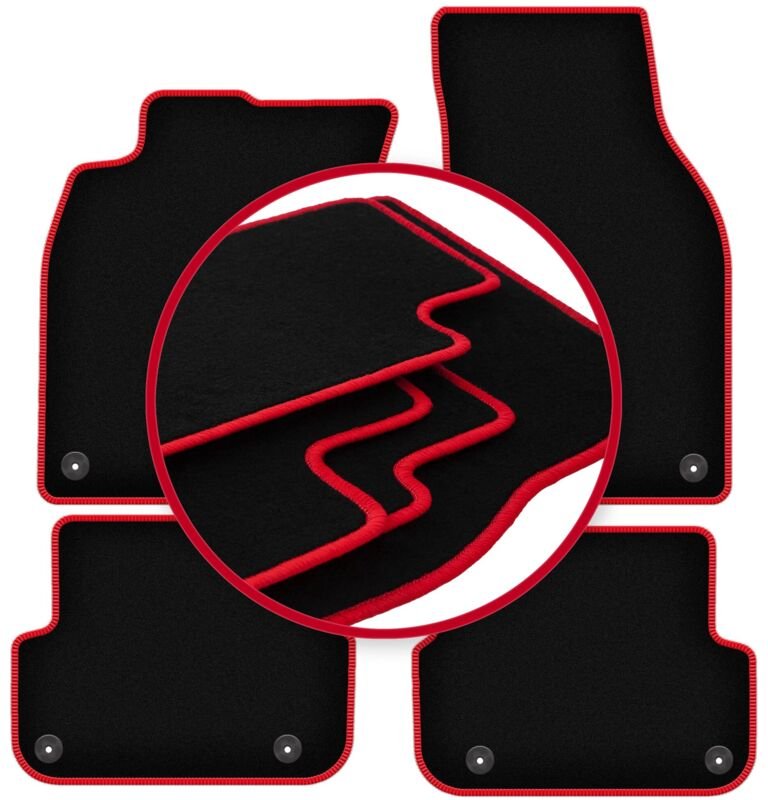 CARLUX-RED Autofußmatten für: Audi A6 C6 FL Limousine, Kombi, Avant (2006-2011)