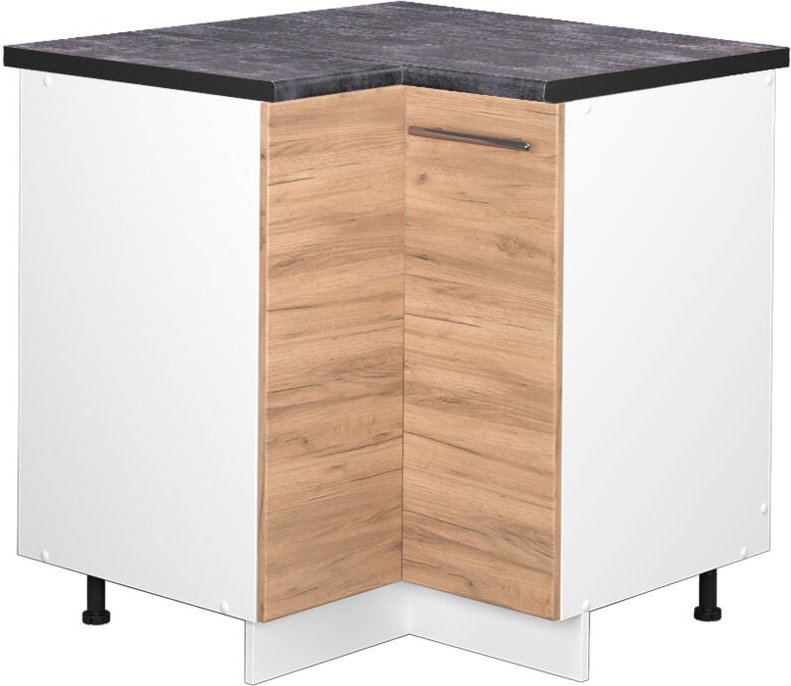 Vicco - Eckunterschrank Fame-Line, Goldkraft Eiche, 80.5 cm, ap Anthrazit