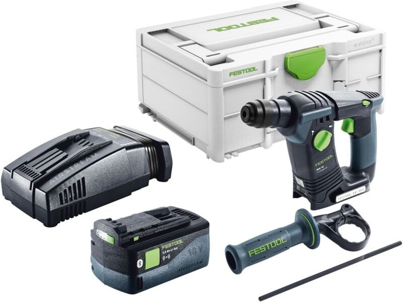 Festool BHC 18-Basic Akku Bohrhammer 18 V 1,8 J SDS Plus Brushless + 1x Akku 5,0 Ah + Schnellladegerät + Systainer