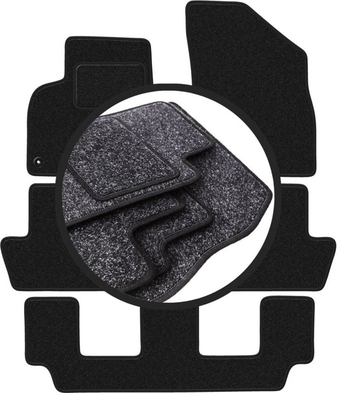 ANTHRA Auto-Fußmatten für: Peugeot 5008 I 7 Personen (2009-2017)