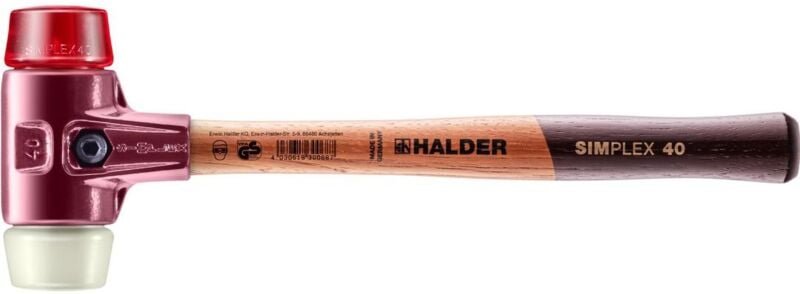 SIMPLEX-Schonhammer, Plastik / Nylon mit Tempergussgehäuse und hochwertigem Holzstiel D=40 mm 3068.040