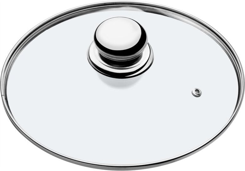 KADAX Glasdeckel mit Griff aus Stahl, Deckel für Topf, mit Dampfloch, 22 cm