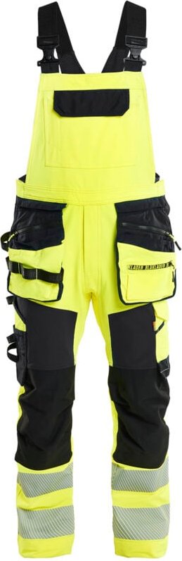 Arbeitslatz mit verstellbaren Trägern, 4D-Stretch, Hochsichtbarkeit 2626 – Gelb/Schwarz 40C