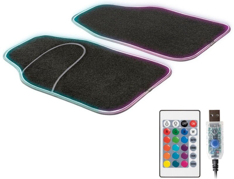Walser - Universal Fußmatten led Ambiente mit Fernbedienung 2-teilig schwarz