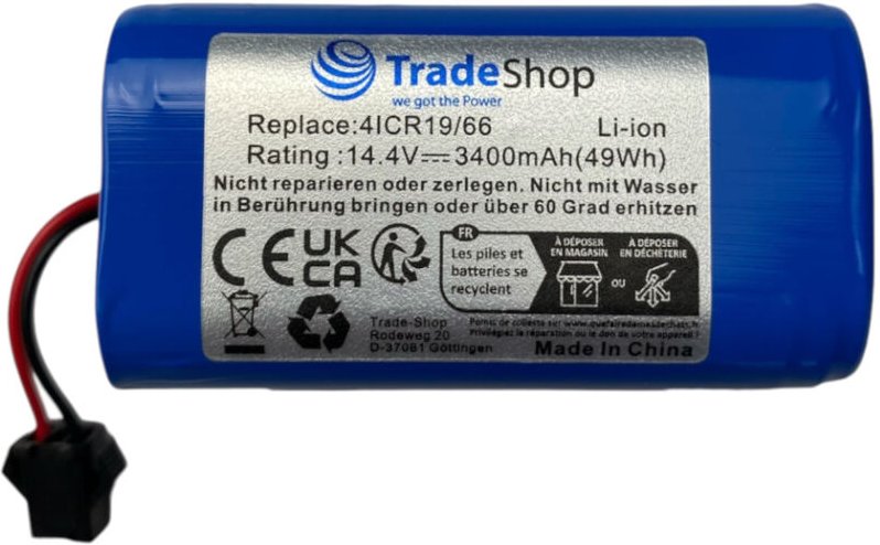 Li-Ion Ersatz-Akku 14,4V 3400mAh für Ecovacs Deebot CEN360 CEN361 DH35 DH43 DH45 DN620, Deenkee DK700 Saugroboter - Trad...