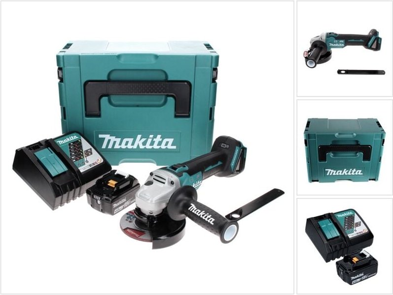 Dga 506 RM1J Akku Winkelschleifer 18 v 125 mm Brushless + 1x Akku 4,0 Ah + Ladegerät + Makpac - Makita