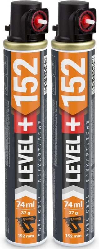 Level+ - level+ Gaskartusche 152mm 74ml Fuel Cell Ersatzgas für Nagler L+152 - 2 St.