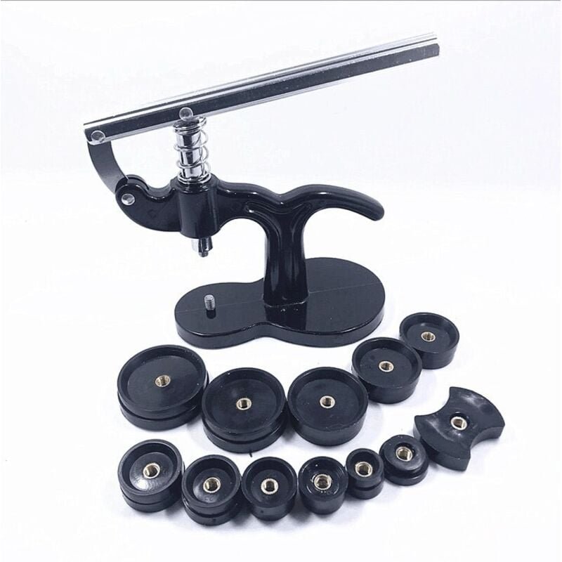 Uhrengehäusepresse - Uhrenreparaturwerkzeug - Uhrenrückseitenschließer-Werkzeug - 12 Formgrößen enthalten