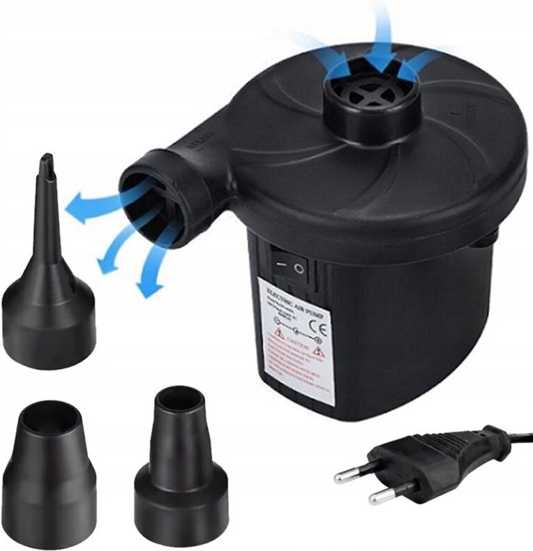 2-in-1 Elektropumpe für Ballmatratzen, 3 Düsen, 55W