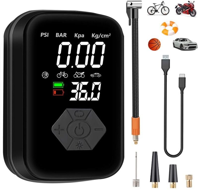 Tragbarer Luftkompressor, 4000 mAh kabelloser Reifenfüller, 150 PSI Mini-Autokompressor, elektrische Luftpumpe, geeignet...